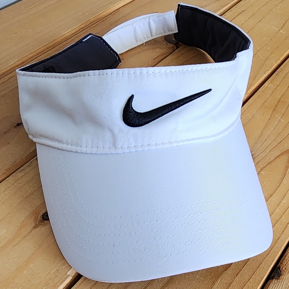 Nike White Visor with Black Logo